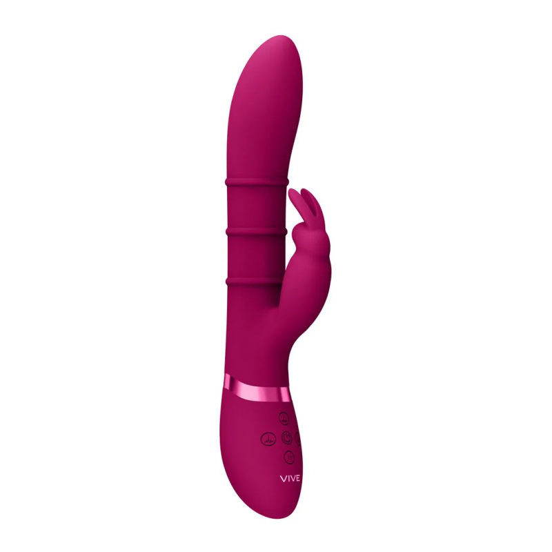 Sora : vibromasseur rabbit point G avec anneaux stimulants motorisés