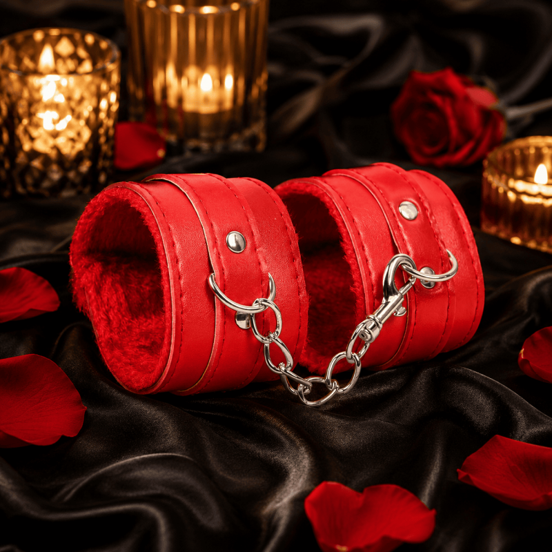 Menottes Poignets en Cuir et Fausse Fourrure – Sensualité et Confort