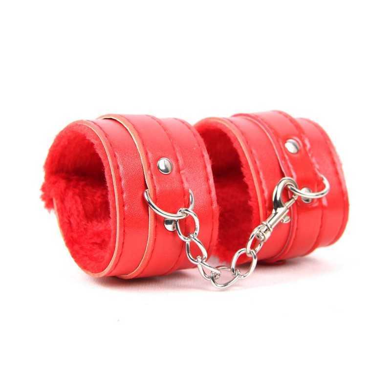 Menottes Poignets en Cuir et Fausse Fourrure – Sensualité et Confort