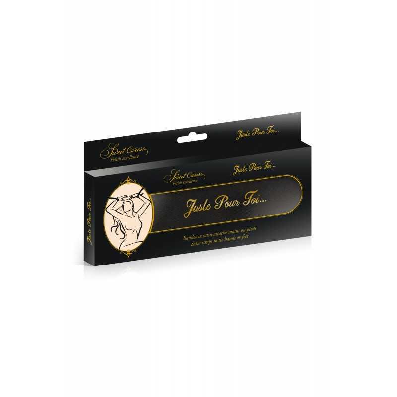 Bandeaux de Soumission Poignets ou Chevilles Noirs Satin