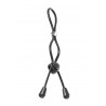 Cockring Ajustable Double Boucle Pénis et Testicules Noir