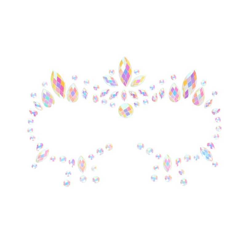 Bijoux adhésifs visage cristaux multicolores