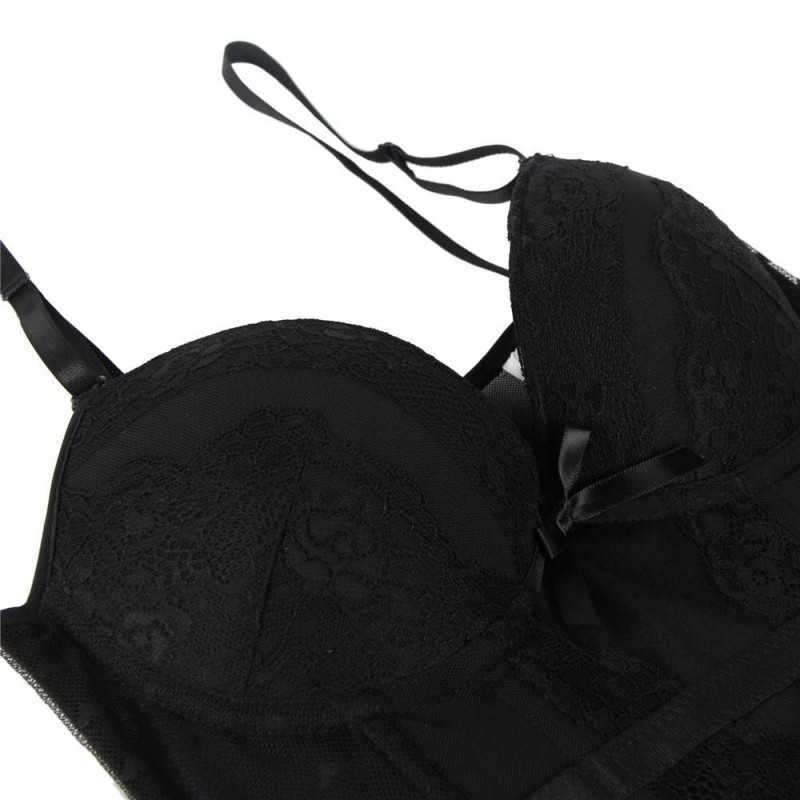 Corset Audrey en dentelle, disponible en noir, bleu ou bordeaux