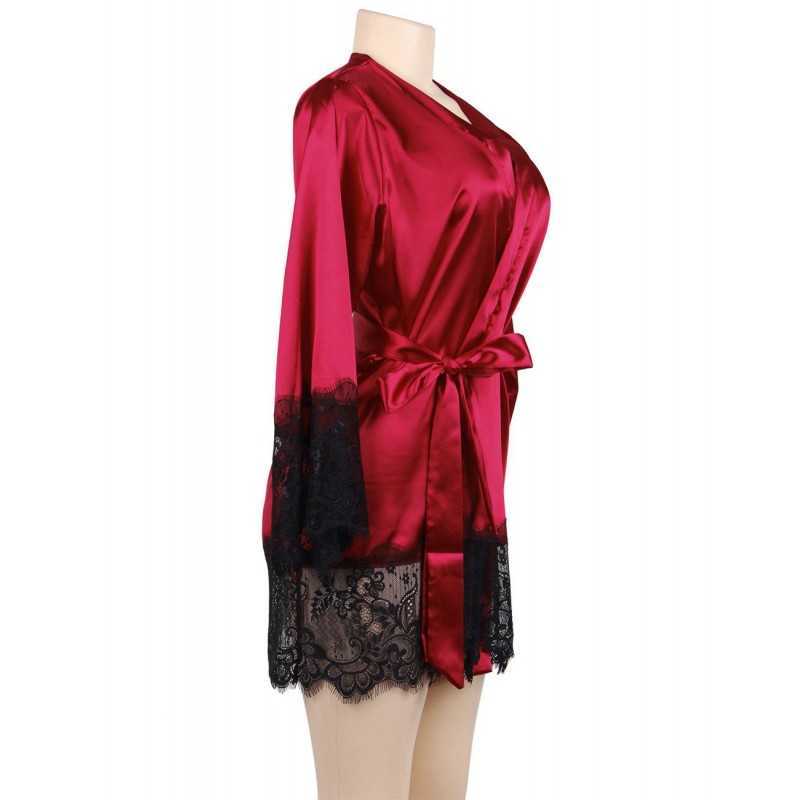Peignoir Corinne en dentelle, élégant et confortable, 3 couleurs