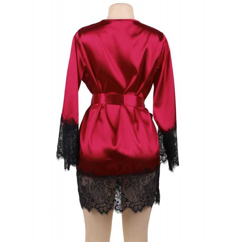 Peignoir Corinne en dentelle, élégant et confortable, 3 couleurs