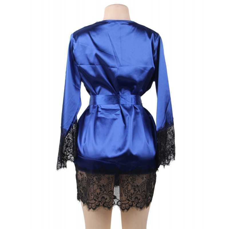 Peignoir Corinne en dentelle, élégant et confortable, 3 couleurs