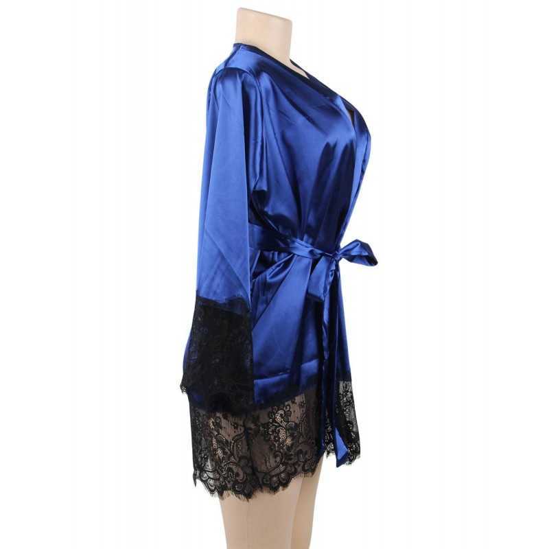 Peignoir Corinne en dentelle, élégant et confortable, 3 couleurs