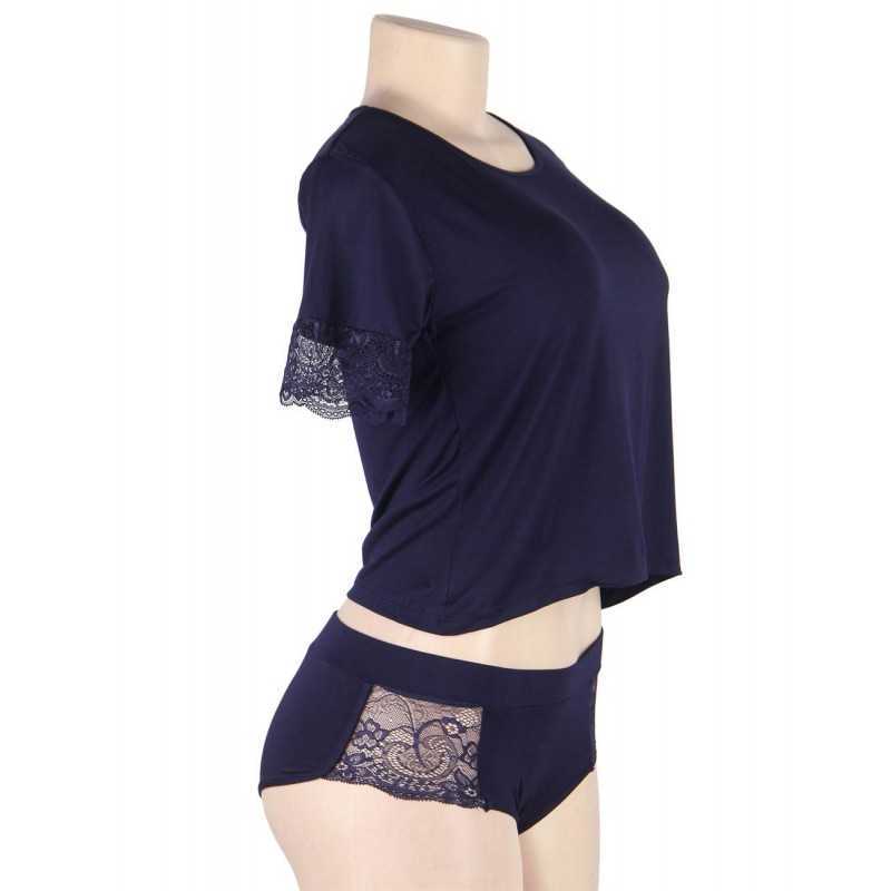 Ensemble Noir en Dentelle - Élégance et Confort Féminin