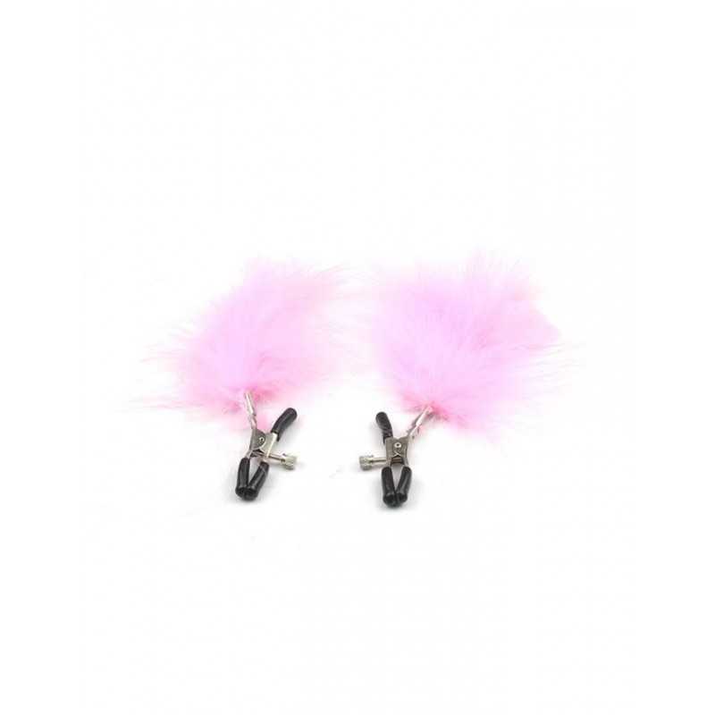 Pinces à seins sexy avec plumes pour des jeux BDSM intenses
