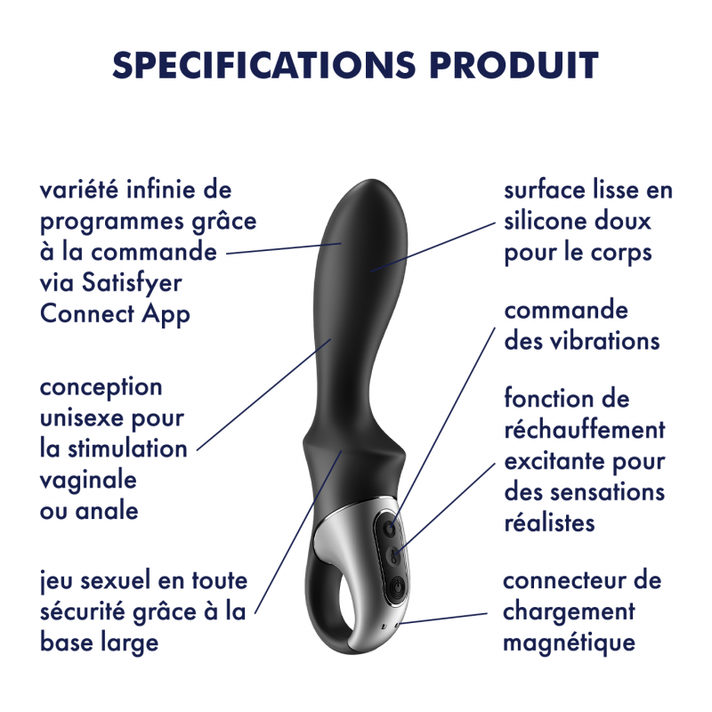 Sextoy Anal Chauffant Heat Climax - Connecté et Intense