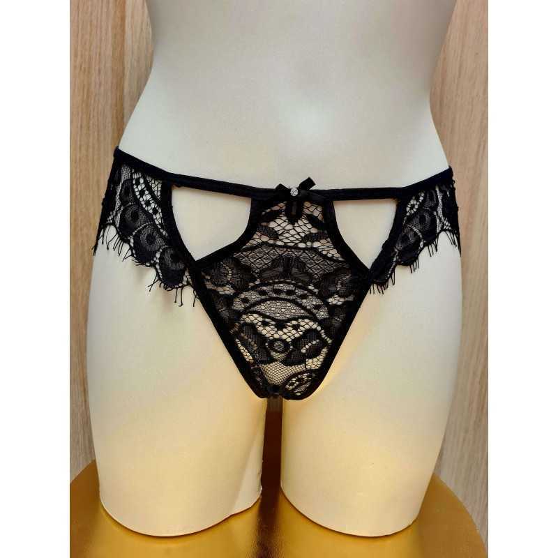 Culotte Sexy Valy - Dentelle Noire Élégante et Sensuelle