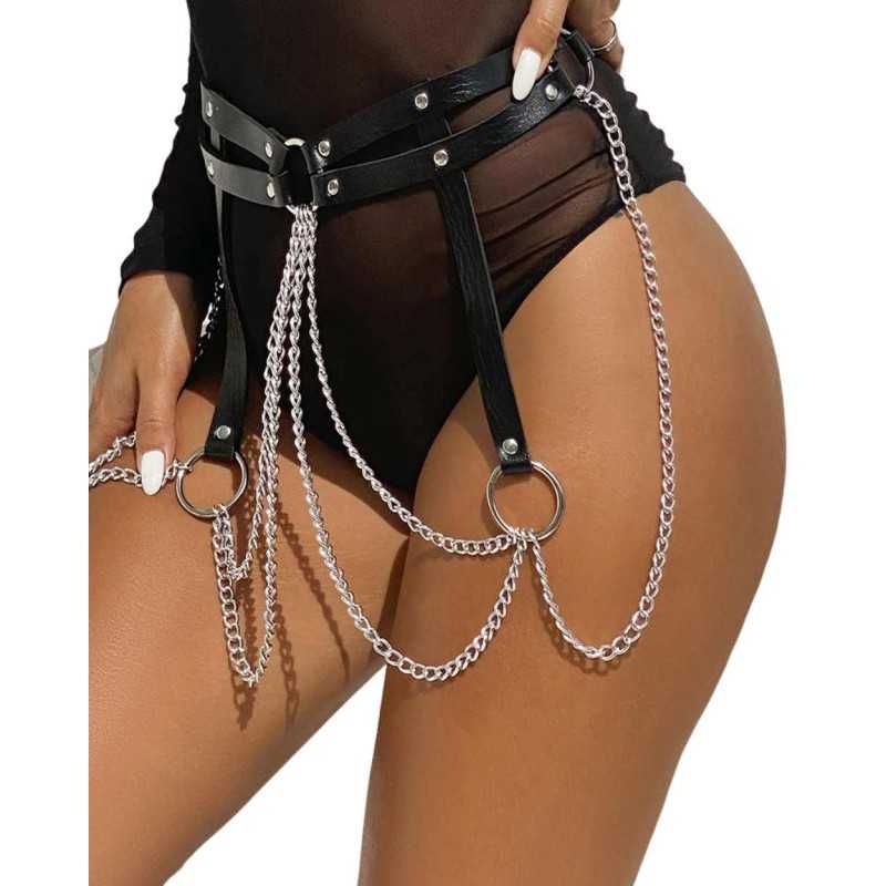 Ceinture avec chaînes irrégulières – Accessoire audacieux et sensuel