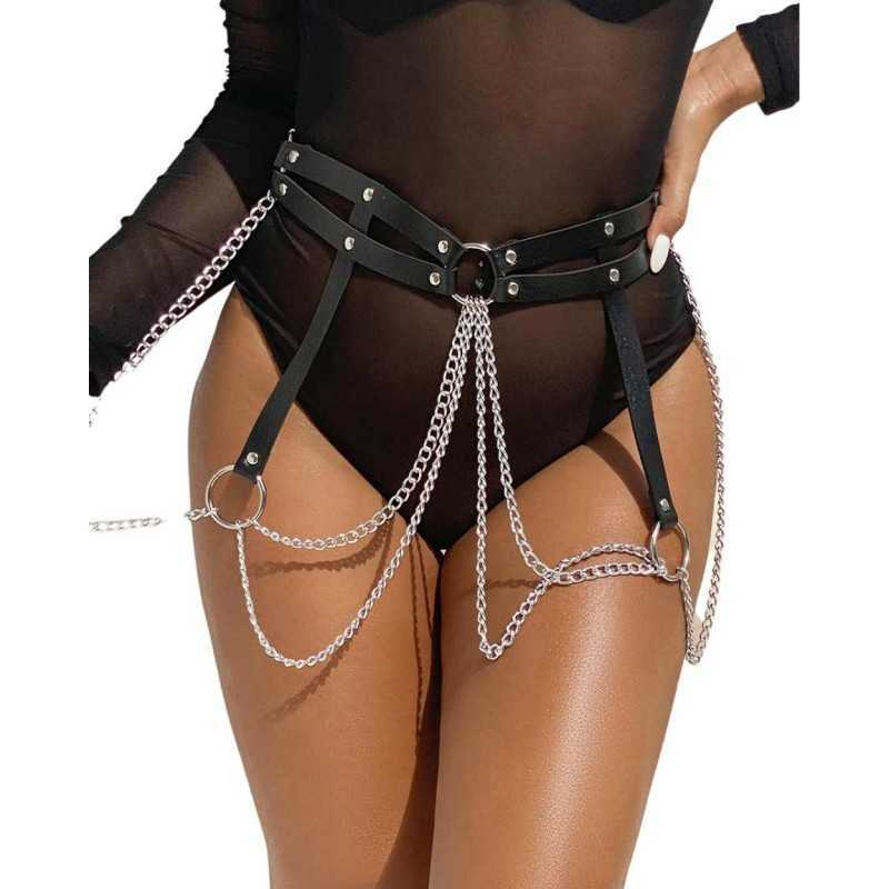 Ceinture avec chaînes irrégulières – Accessoire audacieux et sensuel