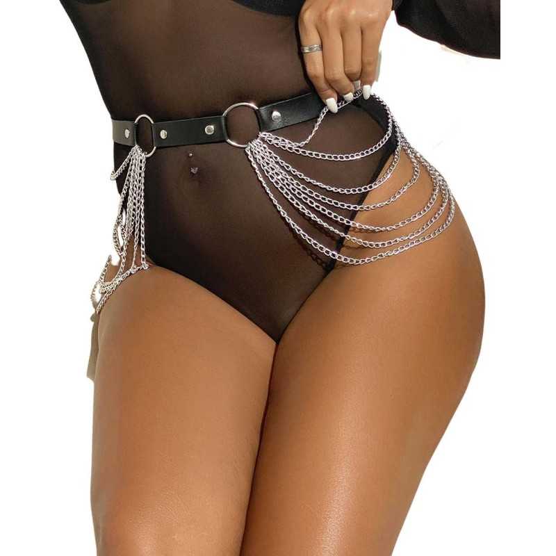 Ceinture sexy avec chaînes - Accessoire audacieux et élégant