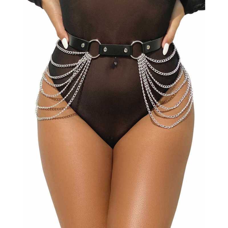 Ceinture sexy avec chaînes - Accessoire audacieux et élégant