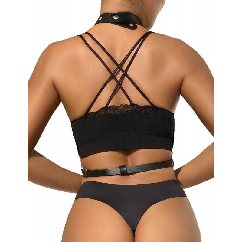 Harnais avec Collier et Chaînes – Élégance Sensuelle | Soft Love