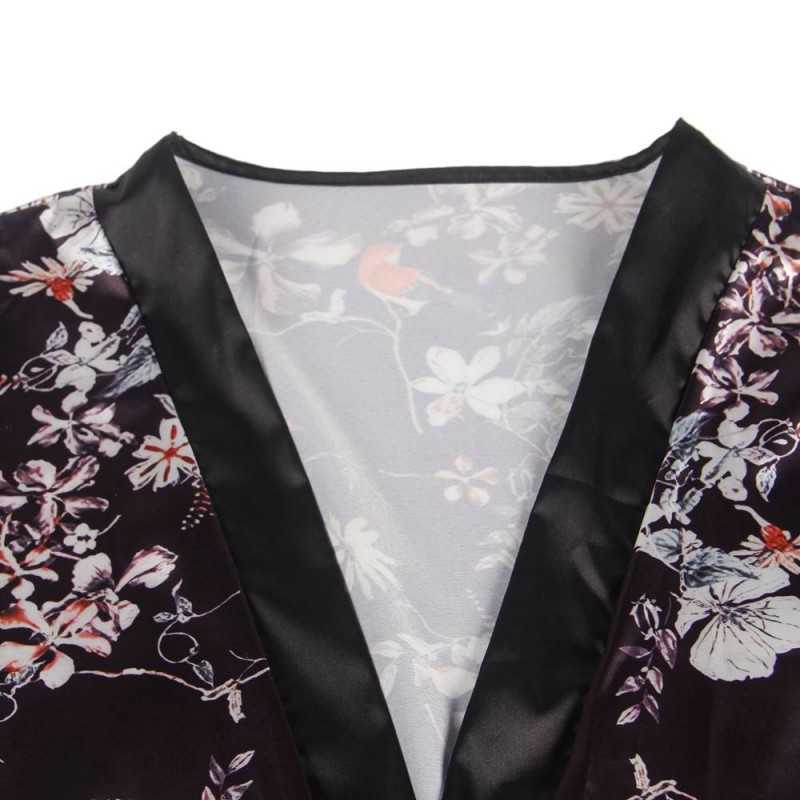 Peignoir Sandra – Élégance et Confort en Satin Floral