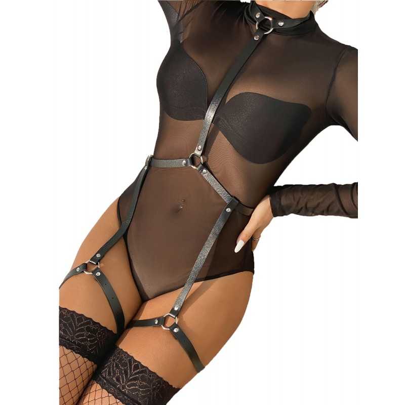Harnais Bondage Cou, Hanches et Cuisses – Élégance et Séduction