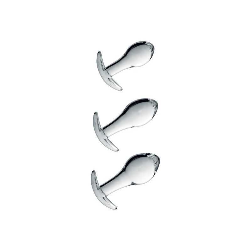Set 3 plugs anal en verre Glossy nr17