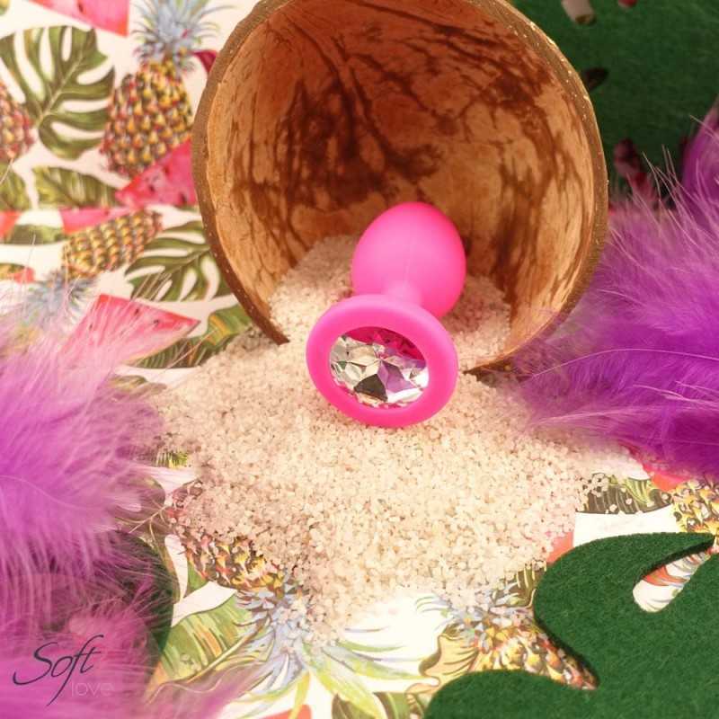 Plug rose silicone et bijou S 30g