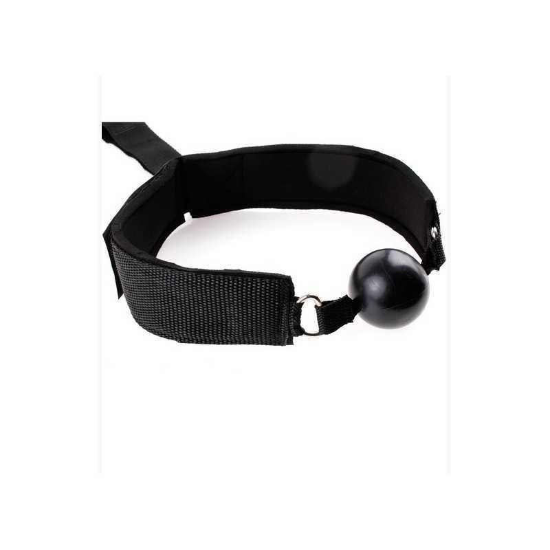 Set BDSM avec bâillon, sangles réglables et menottes rembourrées