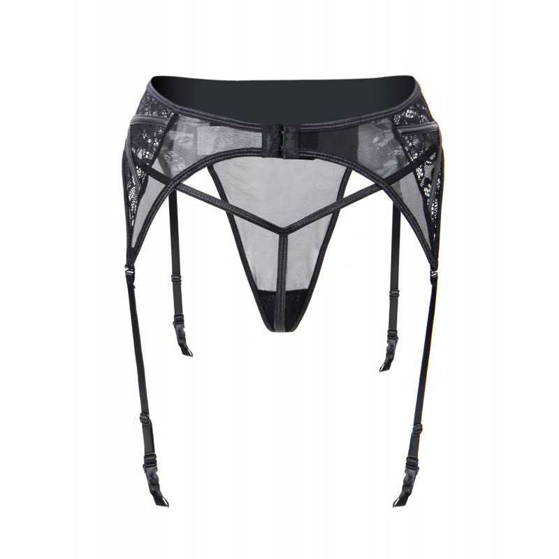 Porte-Jarretelles Transparent en Similicuir