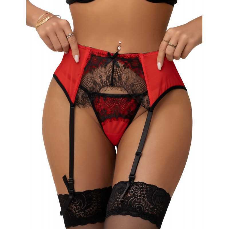 Porte-jarretelles Lori Noir ou Rouge – Élégance en Dentelle