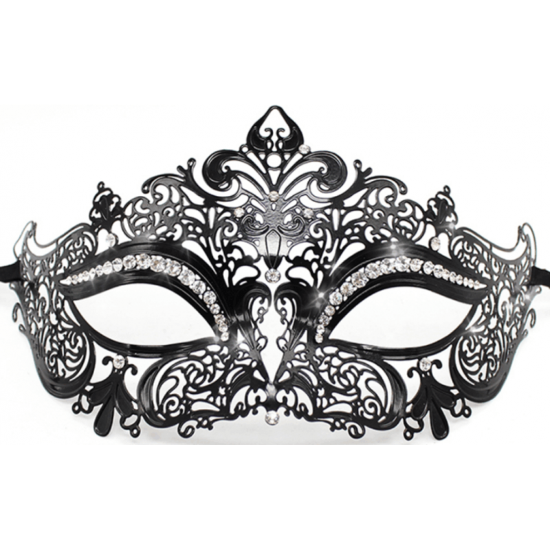 Masque burlesque en métal avec strass