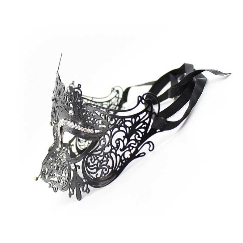 Masque Burlesque en Métal avec Strass – Élégance et Mystère