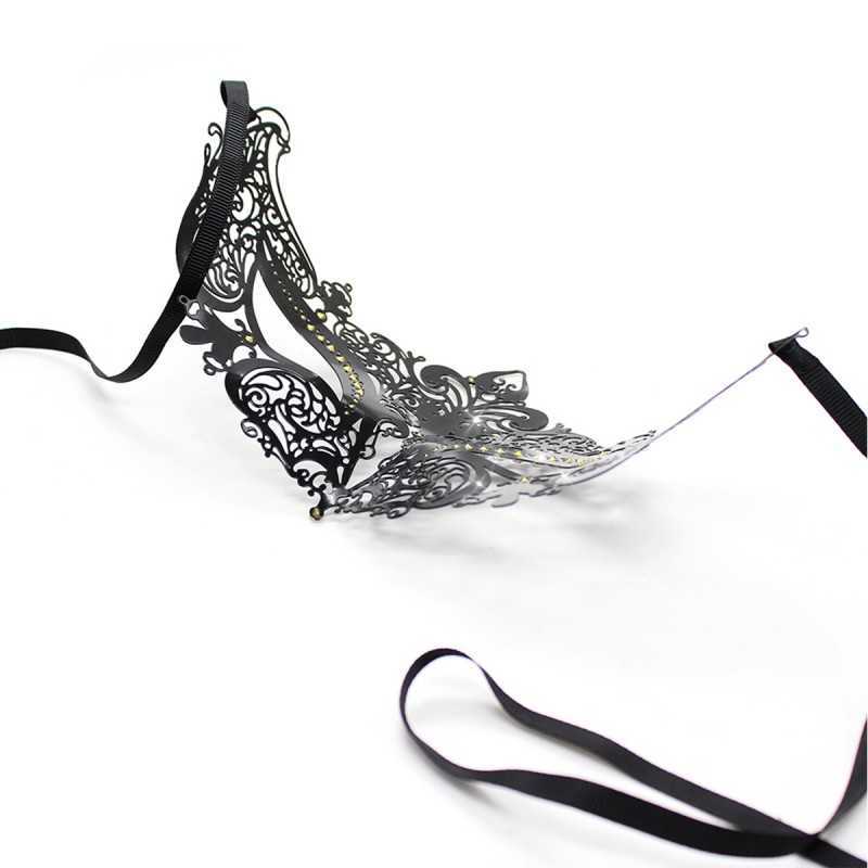 Masque Burlesque en Métal avec Strass – Élégance et Mystère