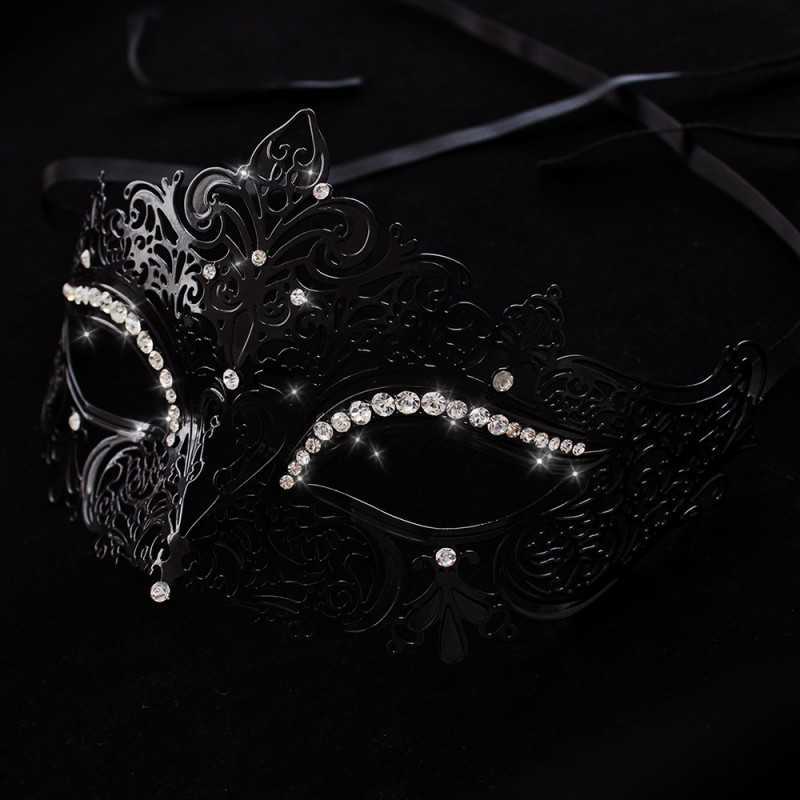 Masque Burlesque en Métal avec Strass – Élégance et Mystère