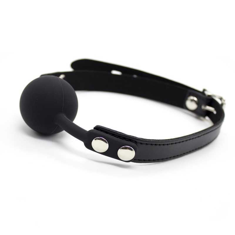 Bâillon Noir BDSM - Boule Silicone Confortable et Réglable