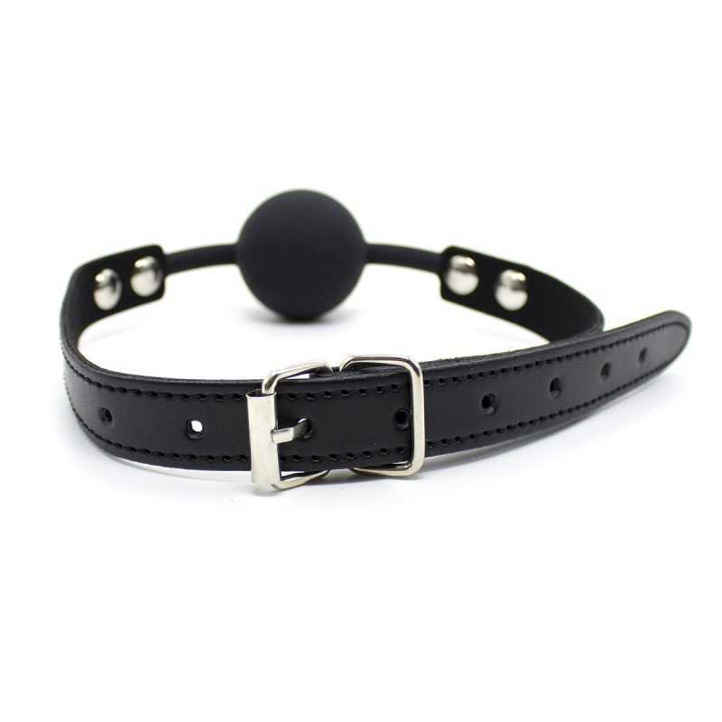 Bâillon Noir BDSM - Boule Silicone Confortable et Réglable