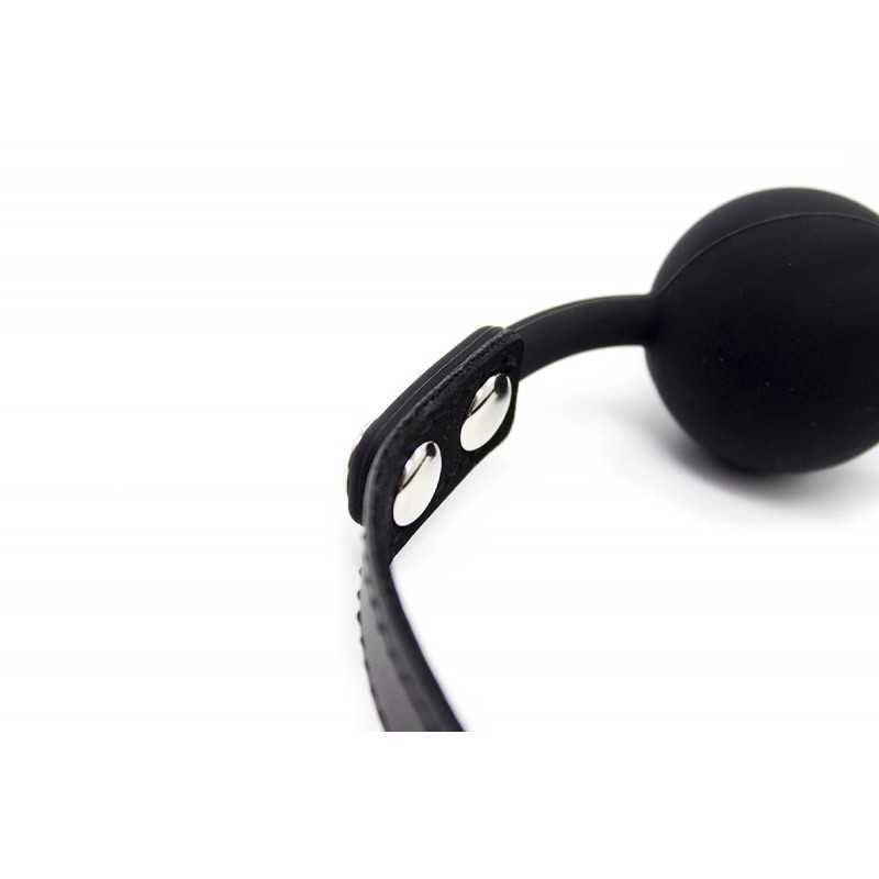 Bâillon Noir BDSM - Boule Silicone Confortable et Réglable