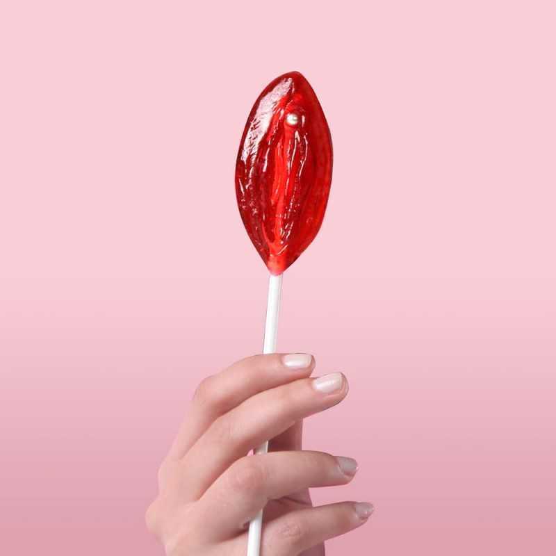 Bonbon en sucette vagin fraise