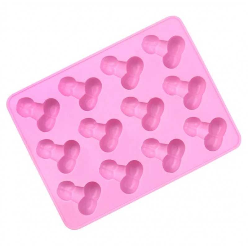 Moule à glaçons et gâteaux (12) en silicone en forme de pénis 16,5cm x 12,6cm x 1,7cm