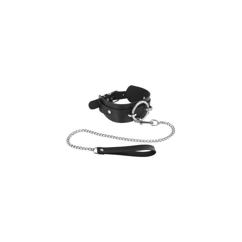 Collier noir avec laisse
